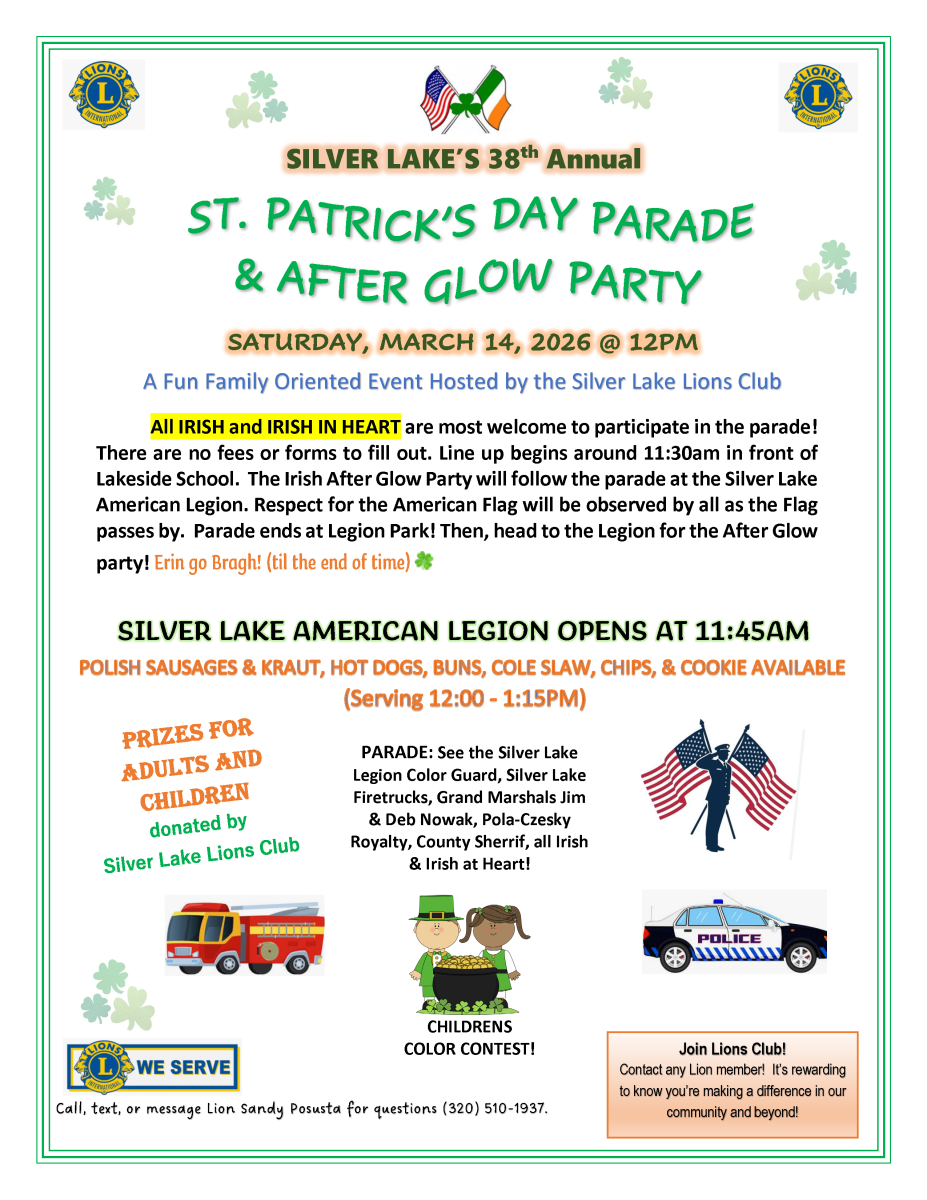 St. Patrick's Day Parade & After Glow Party